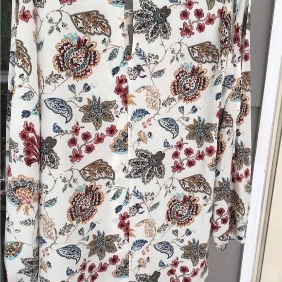 FAITH and JOY Los Angeles Woman Open sleeve paisley Tunic Top Blouse ~ Size L. - Picture 5 of 9